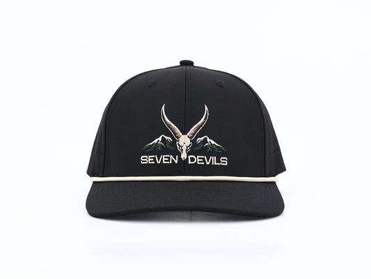 Seven Devils Performance Snapback — Black / Rope Brim
