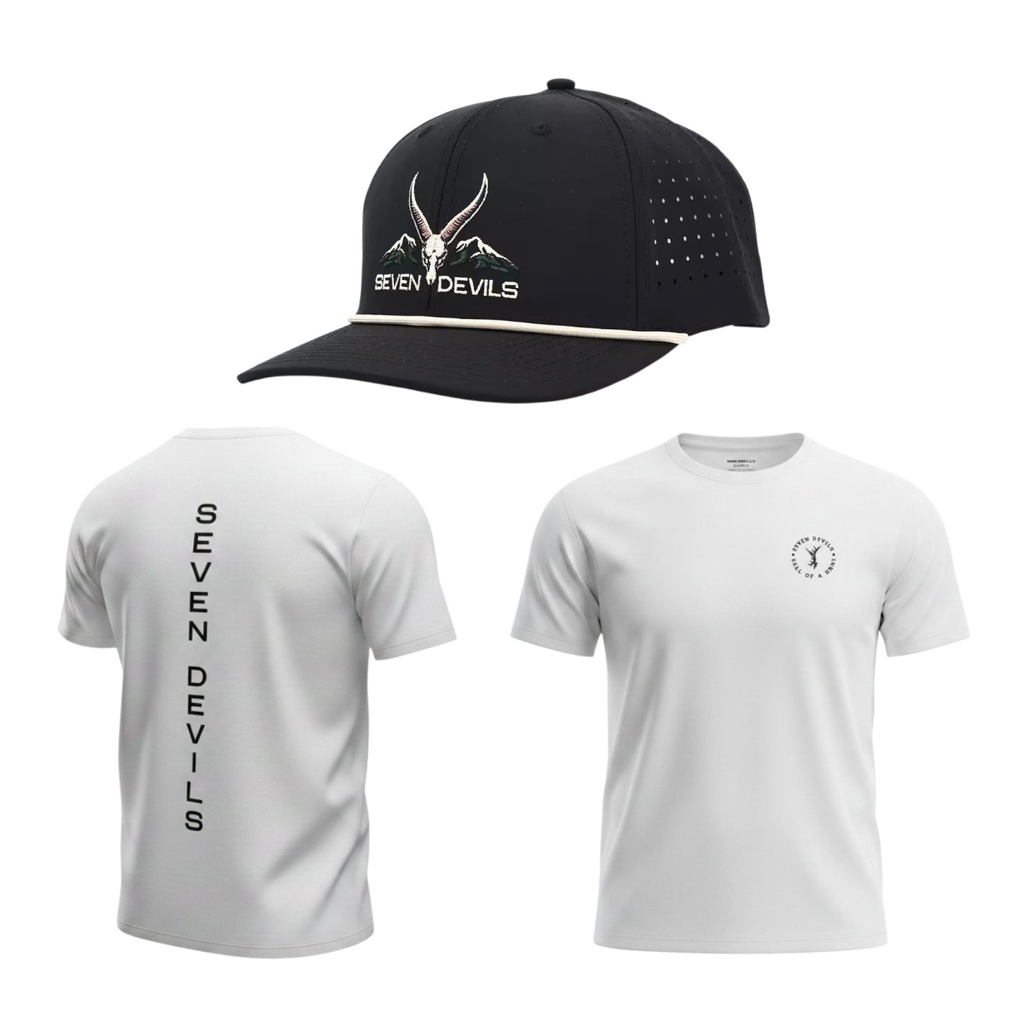Seven Devils Tee + Snapback Set — Black