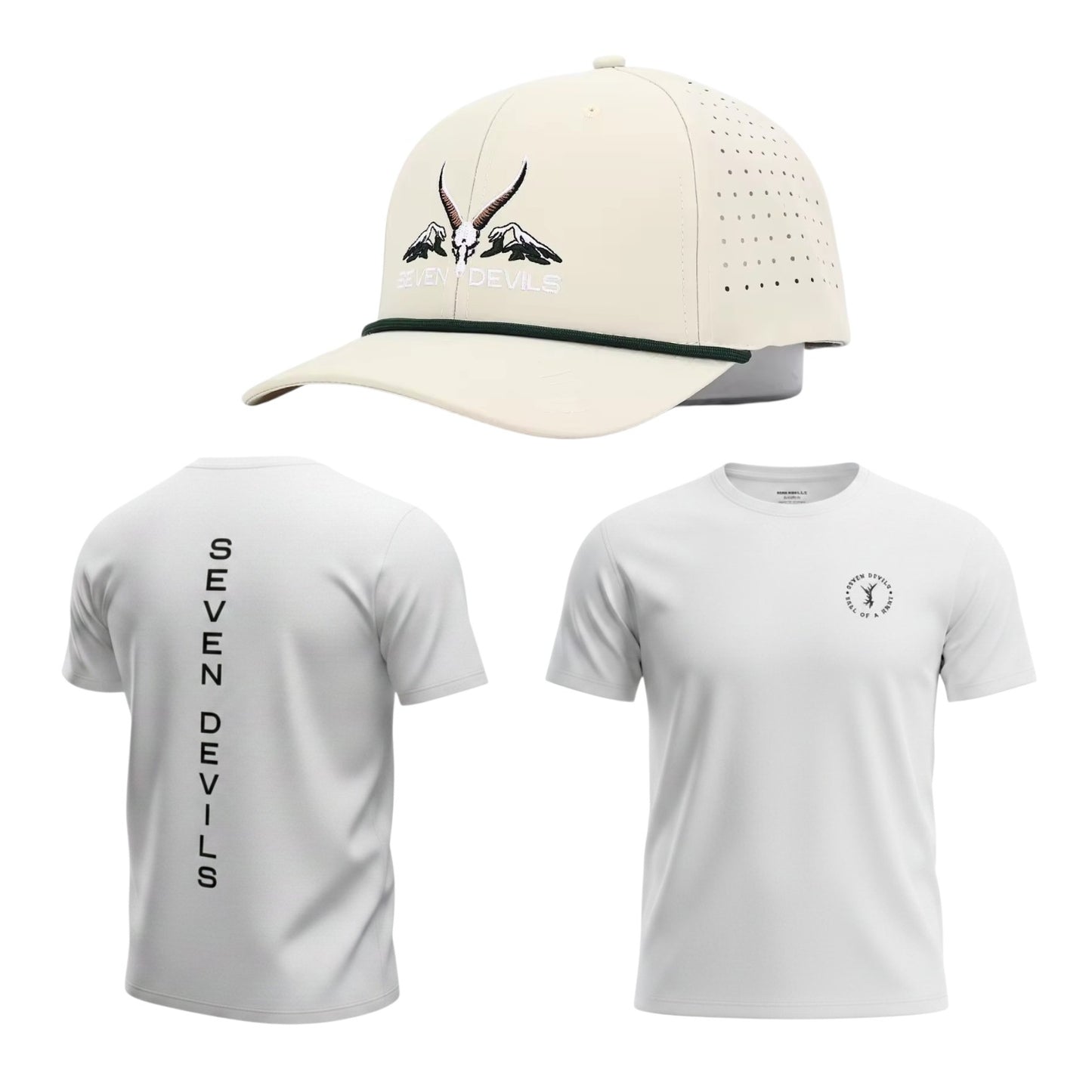 Seven Devils Tee + Snapback Set — Beige